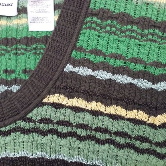 Alfred Dunner Textured Cable Knit Top Sweater Ladies-XL Long Sleeve Striped Bold - Picture 4 of 8